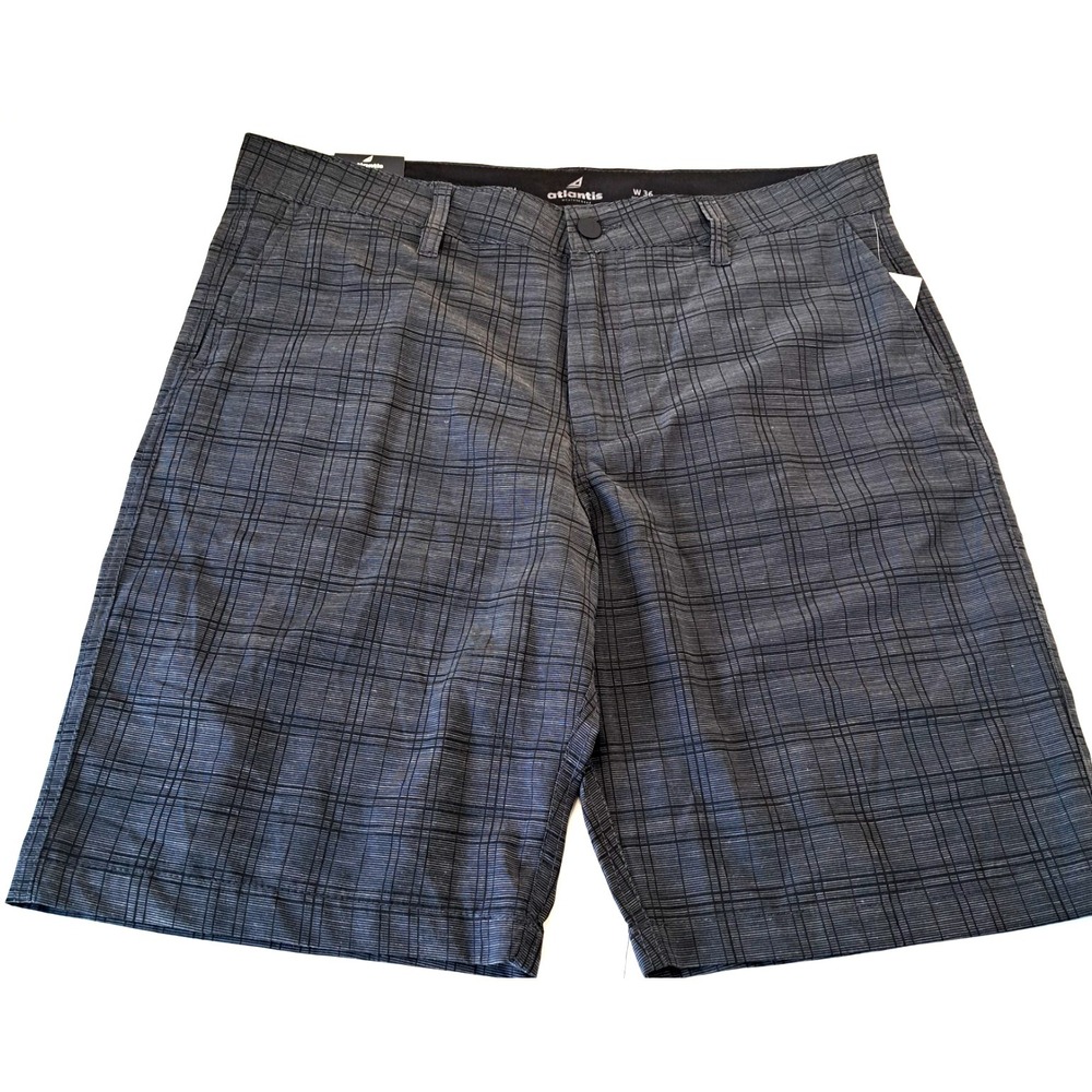 Atlantis Lightweight‎ Hybrid Shorts Men's 36 x 9 Plaid Golf Tennis Pickleball
